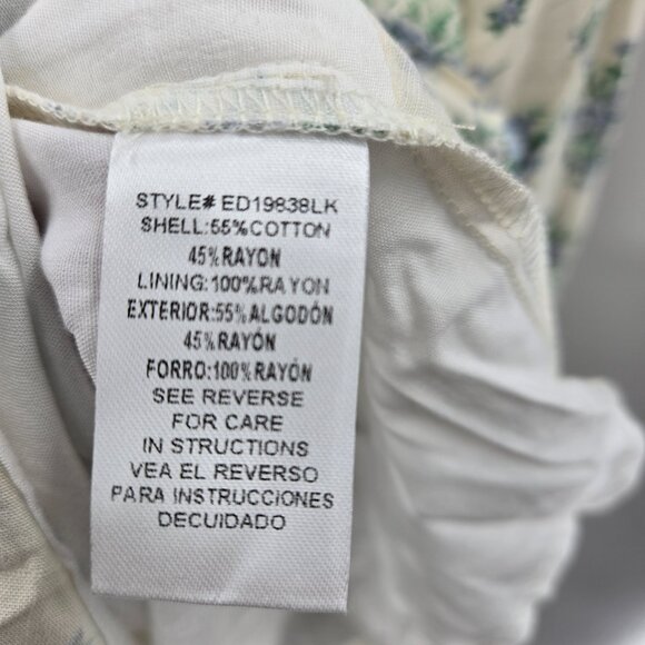 En Creme Cream Blue Floral Hi-Low Dress Size Large - Picture 7 of 16